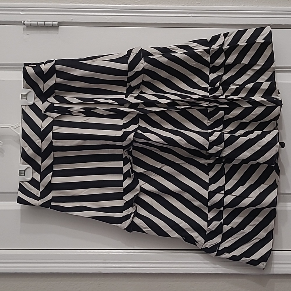 Ann Taylor Loft black and white striped cotton skirt